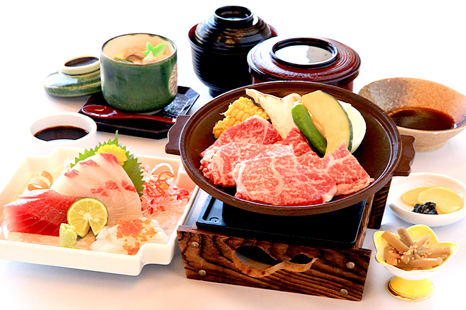 黒毛和牛焼肉とお刺身セット